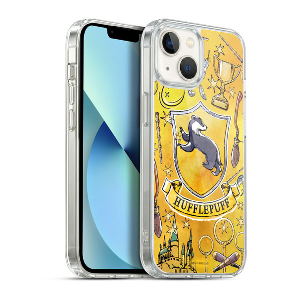 Harry Potter Deathly Hallows XIII Hufflepuff Pattern Soft Gel Case for Apple iPhone 13