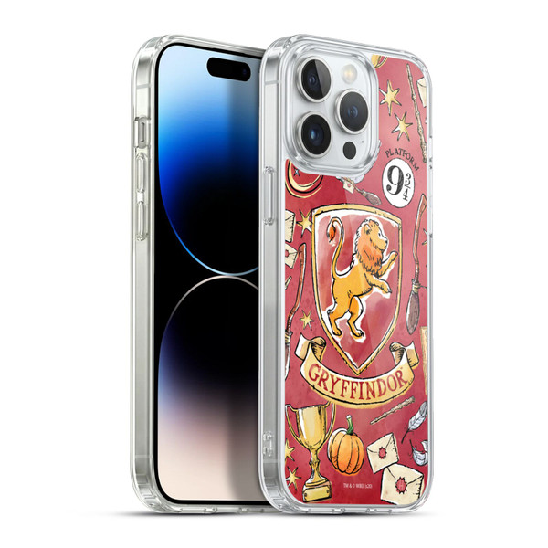 Harry Potter Deathly Hallows XIII Gryffindor Pattern Soft Gel Case for Apple iPhone 13 Pro Max & MagSafe