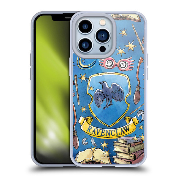 Harry Potter Deathly Hallows XIII Ravenclaw Pattern Soft Gel Case for Apple iPhone 13 Pro
