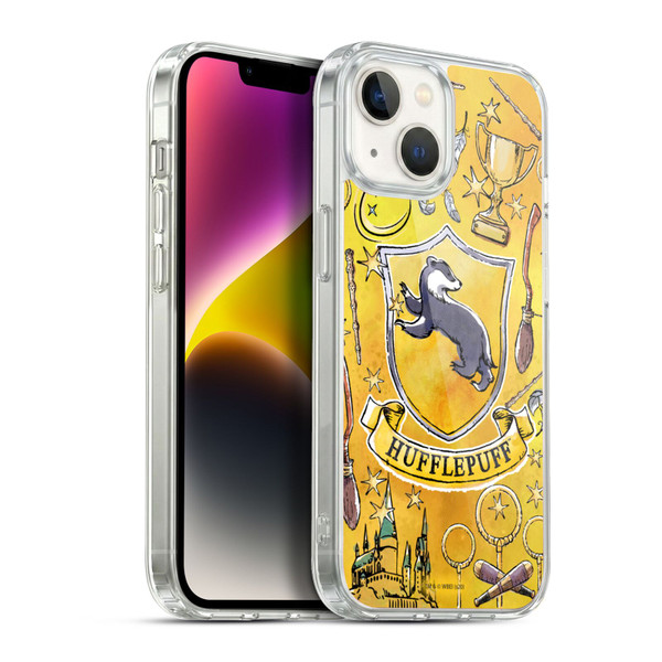 Harry Potter Deathly Hallows XIII Hufflepuff Pattern Soft Gel Case for Apple iPhone 14