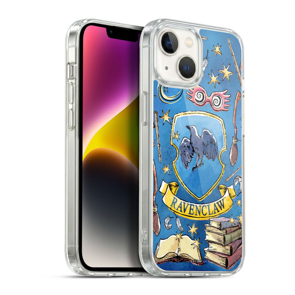 Harry Potter Deathly Hallows XIII Ravenclaw Pattern Soft Gel Case for Apple iPhone 14