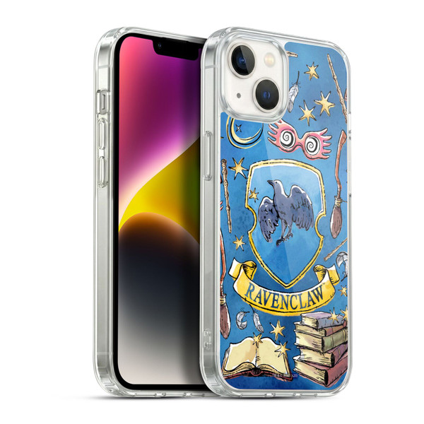 Harry Potter Deathly Hallows XIII Ravenclaw Pattern Soft Gel Case for Apple iPhone 14 Plus & MagSafe