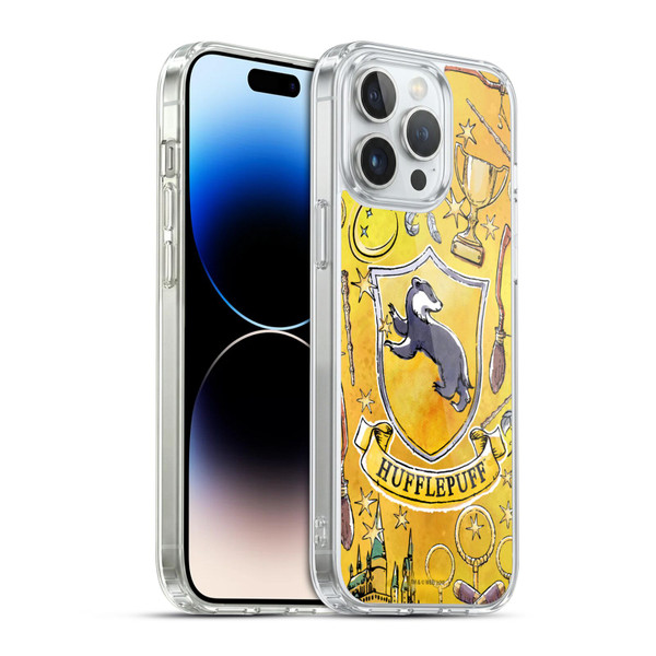 Harry Potter Deathly Hallows XIII Hufflepuff Pattern Soft Gel Case for Apple iPhone 14 Pro Max & MagSafe