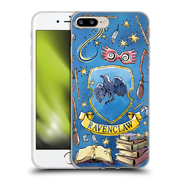 Harry Potter Deathly Hallows XIII Ravenclaw Pattern Soft Gel Case for Apple iPhone 7 Plus / iPhone 8 Plus