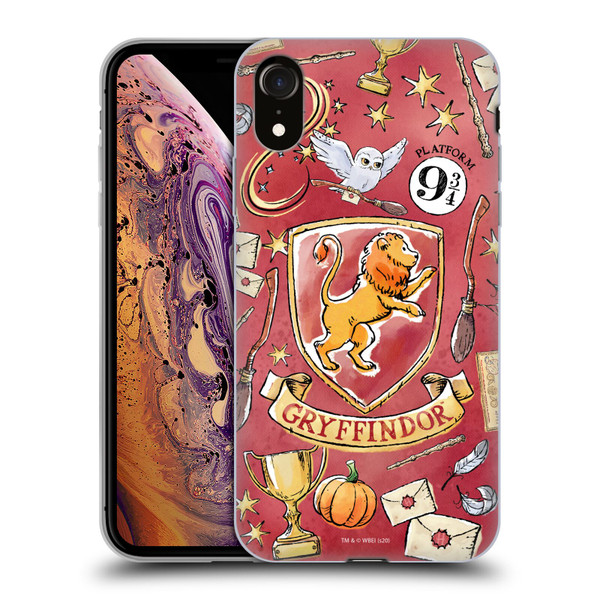 Harry Potter Deathly Hallows XIII Gryffindor Pattern Soft Gel Case for Apple iPhone XR