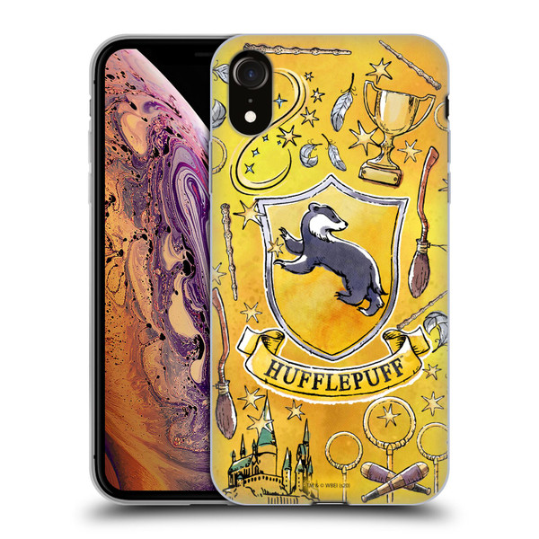 Harry Potter Deathly Hallows XIII Hufflepuff Pattern Soft Gel Case for Apple iPhone XR