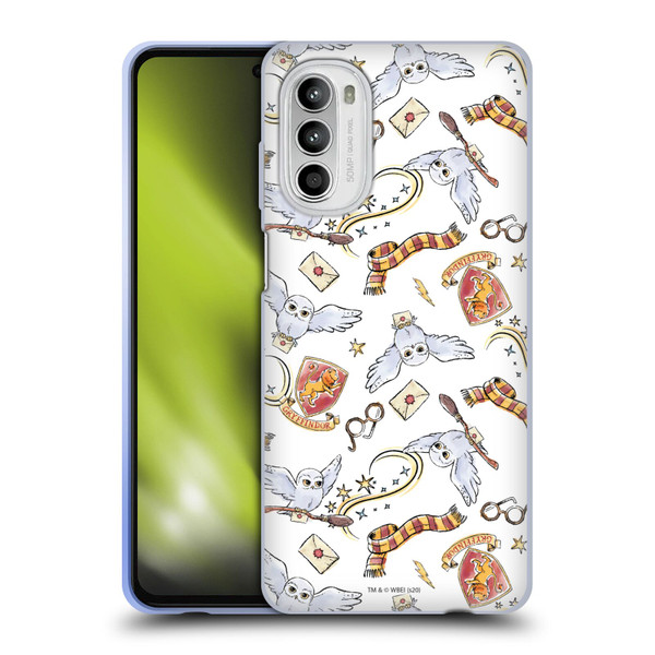 Harry Potter Deathly Hallows XIII Hedwig Owl Pattern Soft Gel Case for Motorola Moto G52