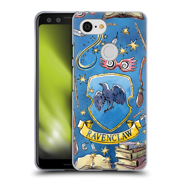 Harry Potter Deathly Hallows XIII Ravenclaw Pattern Soft Gel Case for Google Pixel 3