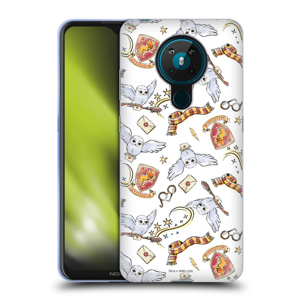 Harry Potter Deathly Hallows XIII Hedwig Owl Pattern Soft Gel Case for Nokia 5.3
