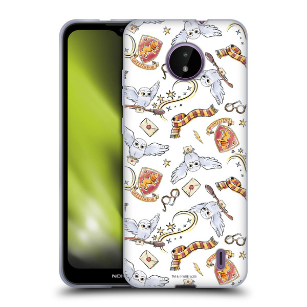 Harry Potter Deathly Hallows XIII Hedwig Owl Pattern Soft Gel Case for Nokia C10 / C20