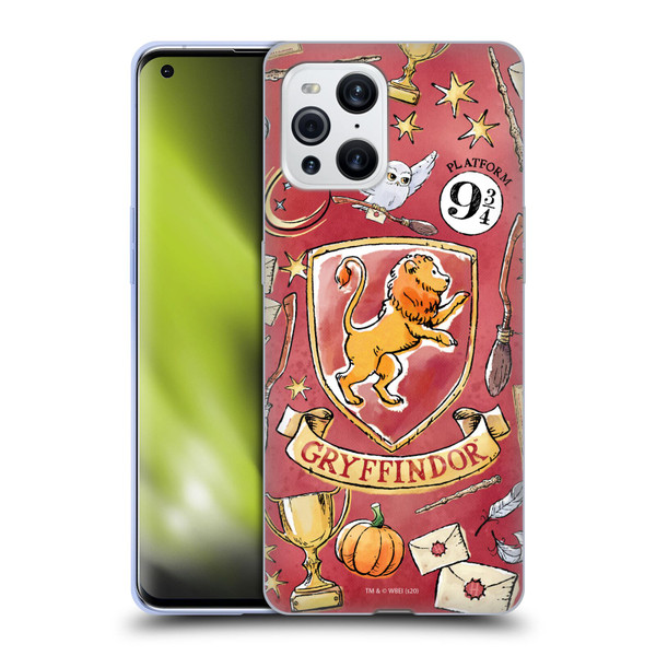 Harry Potter Deathly Hallows XIII Gryffindor Pattern Soft Gel Case for OPPO Find X3 / Pro