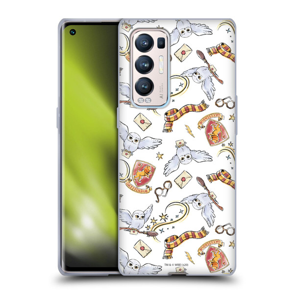 Harry Potter Deathly Hallows XIII Hedwig Owl Pattern Soft Gel Case for OPPO Find X3 Neo / Reno5 Pro+ 5G