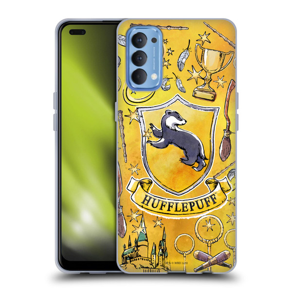 Harry Potter Deathly Hallows XIII Hufflepuff Pattern Soft Gel Case for OPPO Reno 4 5G