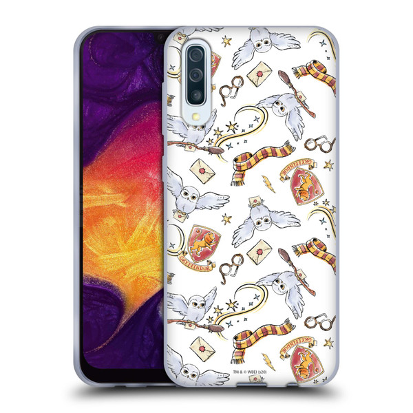 Harry Potter Deathly Hallows XIII Hedwig Owl Pattern Soft Gel Case for Samsung Galaxy A50/A30s (2019)