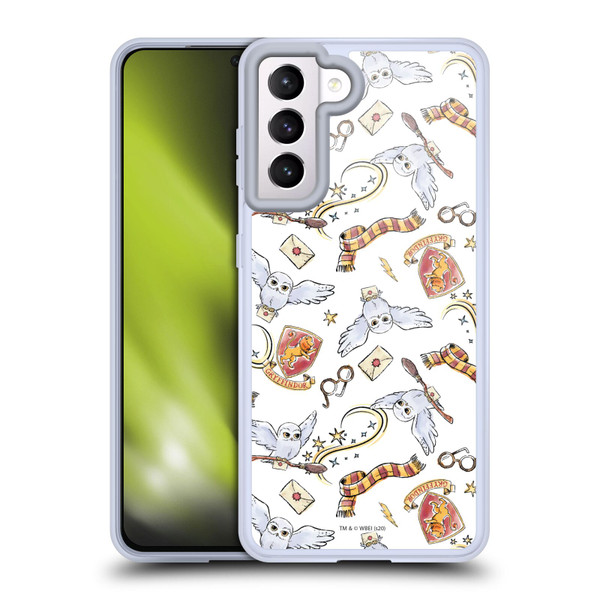Harry Potter Deathly Hallows XIII Hedwig Owl Pattern Soft Gel Case for Samsung Galaxy S21 5G