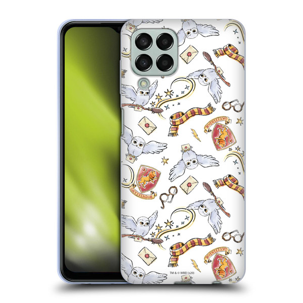 Harry Potter Deathly Hallows XIII Hedwig Owl Pattern Soft Gel Case for Samsung Galaxy M33 (2022)