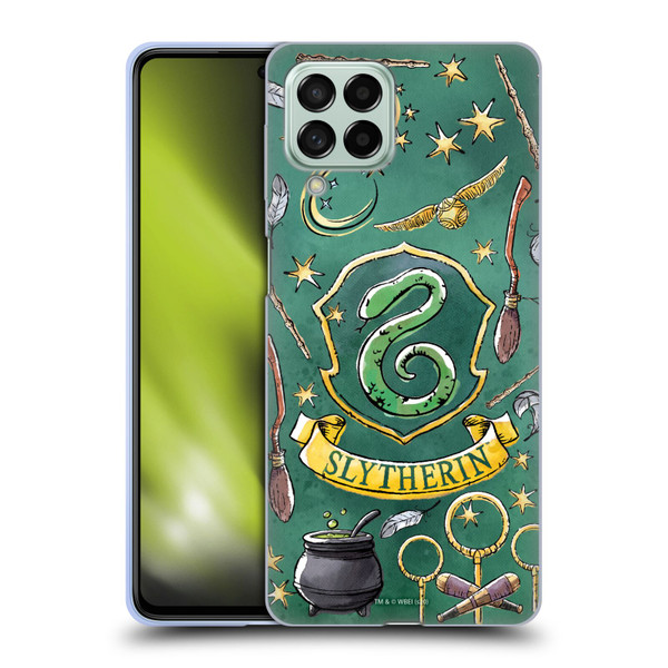 Harry Potter Deathly Hallows XIII Slytherin Pattern Soft Gel Case for Samsung Galaxy M53 (2022)