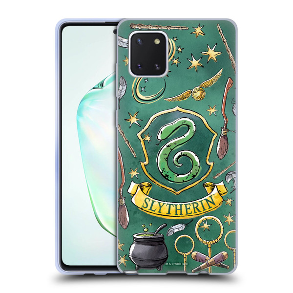 Harry Potter Deathly Hallows XIII Slytherin Pattern Soft Gel Case for Samsung Galaxy Note10 Lite