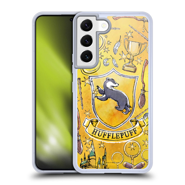 Harry Potter Deathly Hallows XIII Hufflepuff Pattern Soft Gel Case for Samsung Galaxy S22 5G & MagSafe