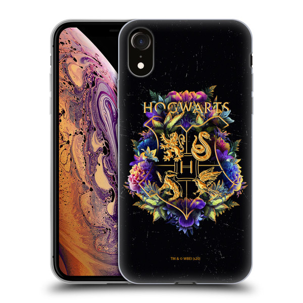 Harry Potter Deathly Hallows XXXI Hogwarts Crest 1 Soft Gel Case for Apple iPhone XR