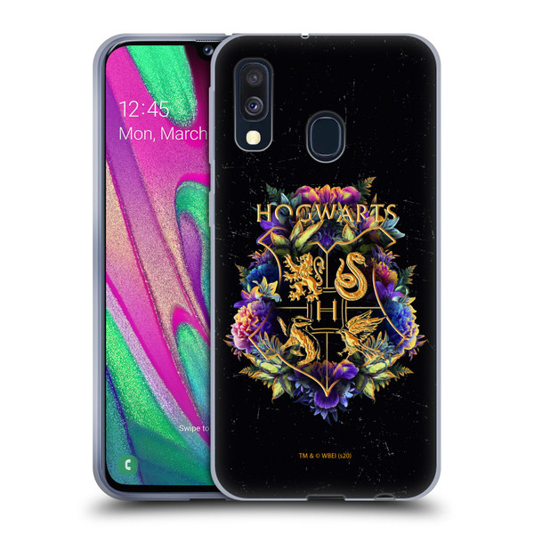 Harry Potter Deathly Hallows XXXI Hogwarts Crest 1 Soft Gel Case for Samsung Galaxy A40 (2019)