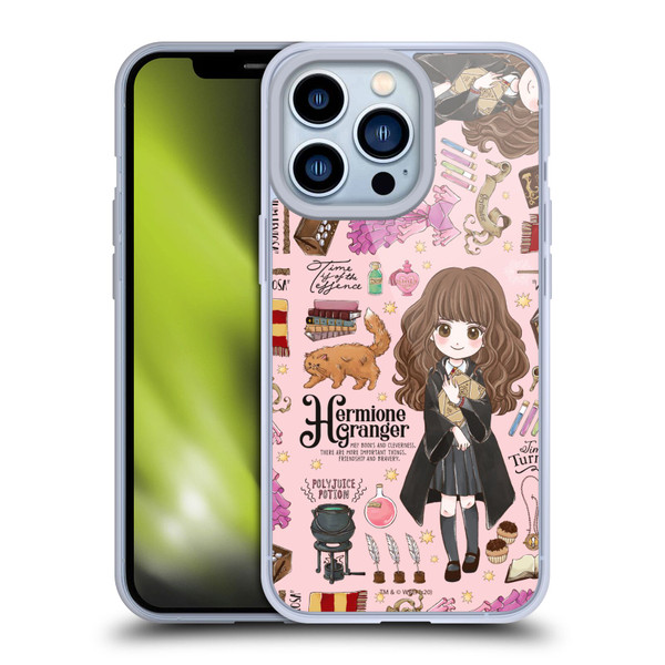 Harry Potter Deathly Hallows XXXVII Hermione Pattern Soft Gel Case for Apple iPhone 13 Pro