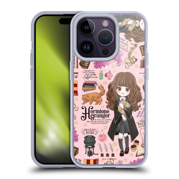 Harry Potter Deathly Hallows XXXVII Hermione Pattern Soft Gel Case for Apple iPhone 14 Pro