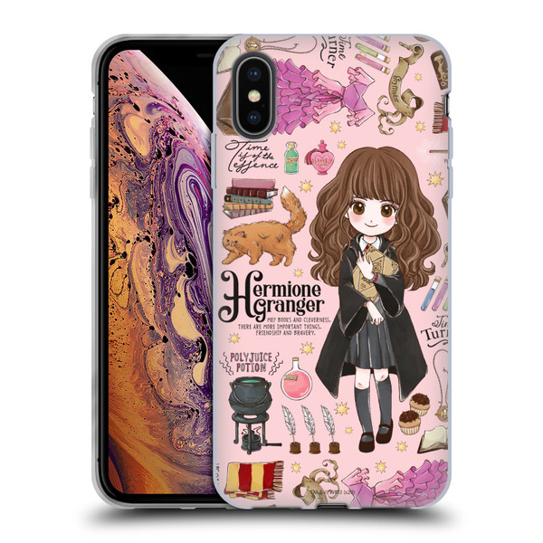 Harry Potter Deathly Hallows XXXVII Hermione Pattern Soft Gel Case for Apple iPhone XS Max