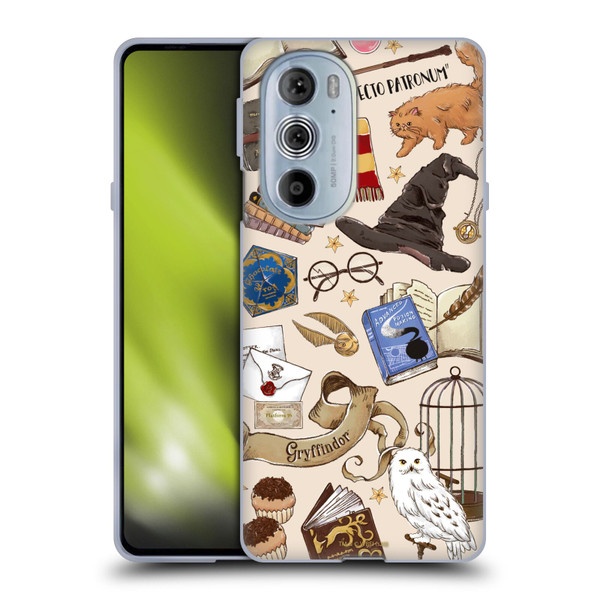 Harry Potter Deathly Hallows XXXVII Hogwarts Pattern Soft Gel Case for Motorola Edge X30