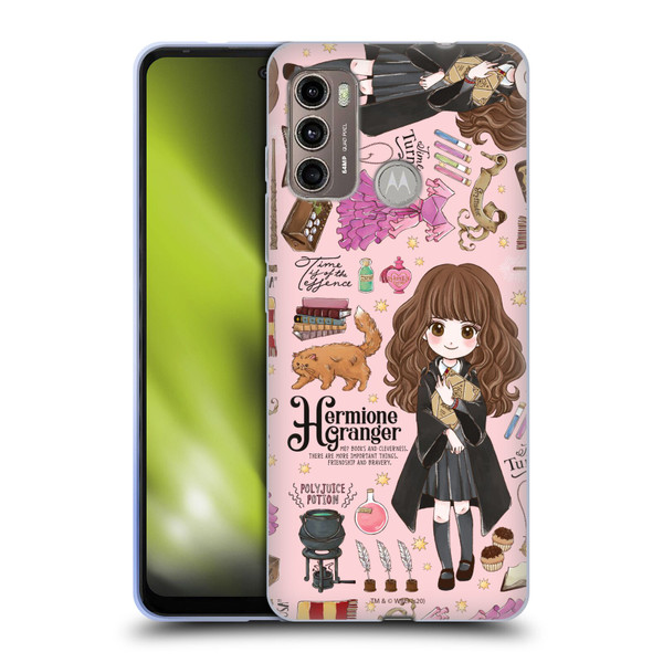 Harry Potter Deathly Hallows XXXVII Hermione Pattern Soft Gel Case for Motorola Moto G60 / Moto G40 Fusion