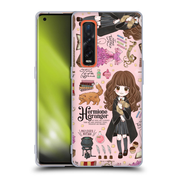Harry Potter Deathly Hallows XXXVII Hermione Pattern Soft Gel Case for OPPO Find X2 Pro 5G