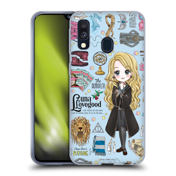 Harry Potter Deathly Hallows XXXVII Luna Pattern Soft Gel Case for Samsung Galaxy A40 (2019)
