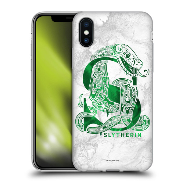 Harry Potter Deathly Hallows IX Slytherin Aguamenti Soft Gel Case for Apple iPhone X / iPhone XS