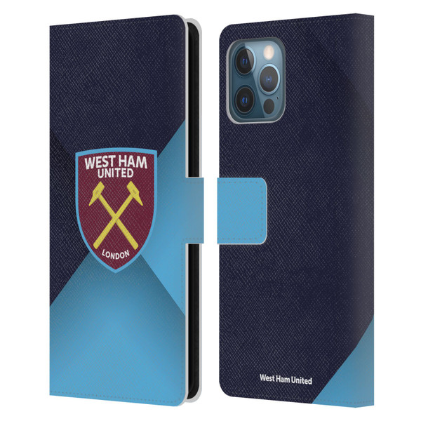 West Ham United FC Crest Blue Gradient Leather Book Wallet Case Cover For Apple iPhone 12 Pro Max