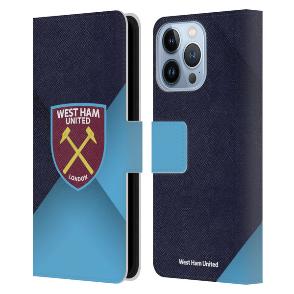 West Ham United FC Crest Blue Gradient Leather Book Wallet Case Cover For Apple iPhone 13 Pro