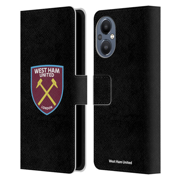West Ham United FC Crest Full Colour Leather Book Wallet Case Cover For OnePlus Nord N20 5G