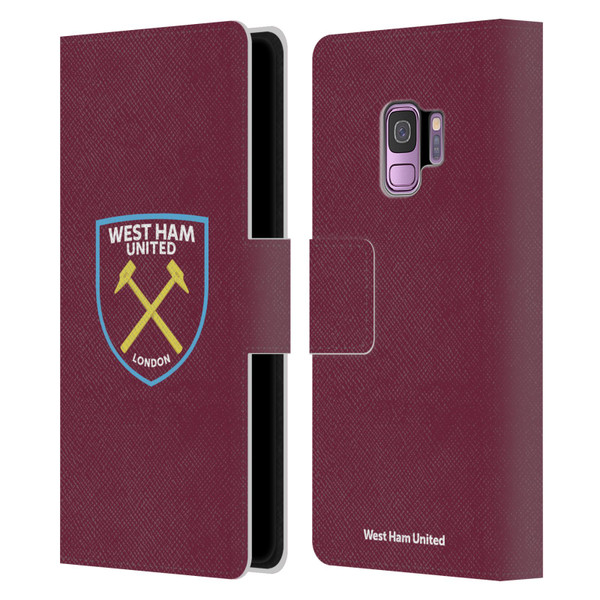 West Ham United FC Crest Full Colour Leather Book Wallet Case Cover For Samsung Galaxy S9