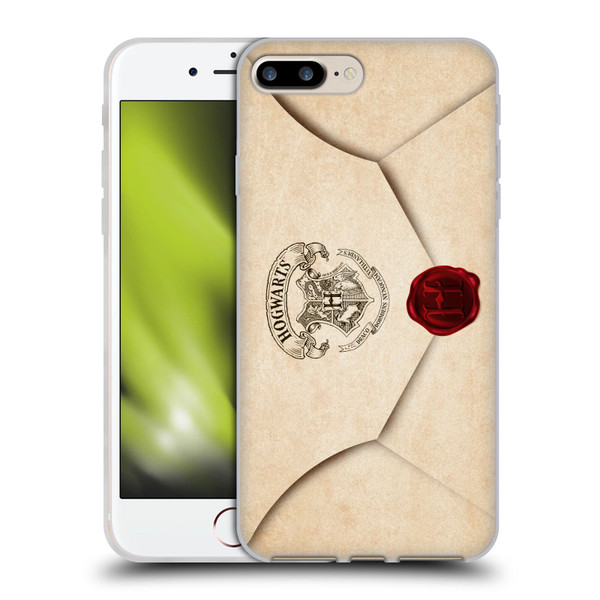 Harry Potter Hogwarts Letter Envelope Acceptance Parchment Soft Gel Case for Apple iPhone 7 Plus / iPhone 8 Plus