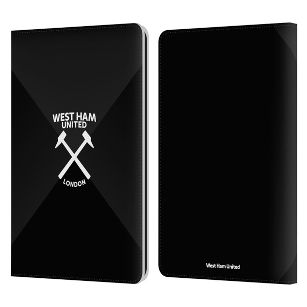 West Ham United FC Hammer Marque Kit Black & White Gradient Leather Book Wallet Case Cover For Amazon Kindle Paperwhite 1 / 2 / 3