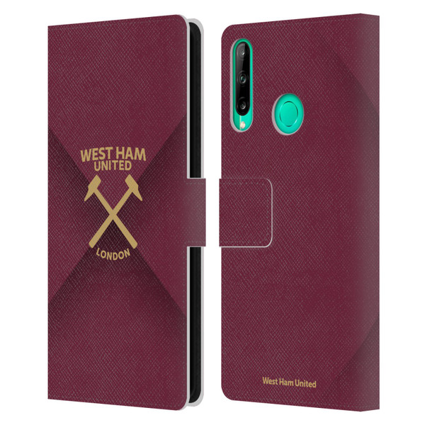 West Ham United FC Hammer Marque Kit Gradient Leather Book Wallet Case Cover For Huawei P40 lite E