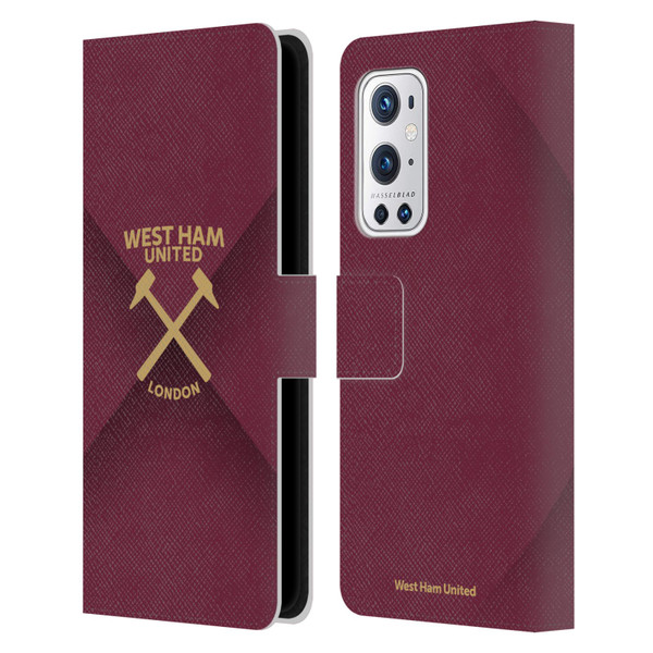 West Ham United FC Hammer Marque Kit Gradient Leather Book Wallet Case Cover For OnePlus 9 Pro