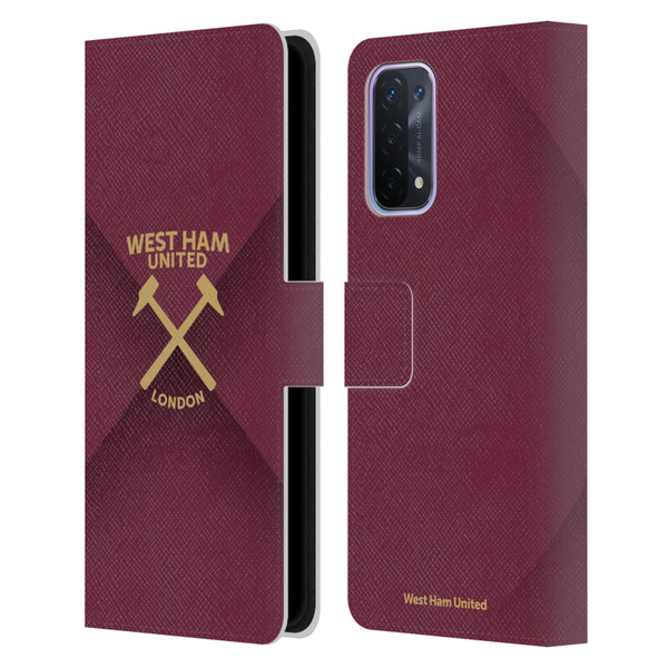 West Ham United FC Hammer Marque Kit Gradient Leather Book Wallet Case Cover For OPPO A54 5G