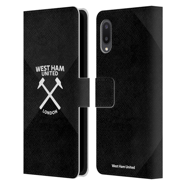 West Ham United FC Hammer Marque Kit Black & White Gradient Leather Book Wallet Case Cover For Samsung Galaxy A02/M02 (2021)