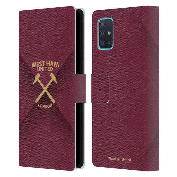 West Ham United FC Hammer Marque Kit Gradient Leather Book Wallet Case Cover For Samsung Galaxy A51 (2019)