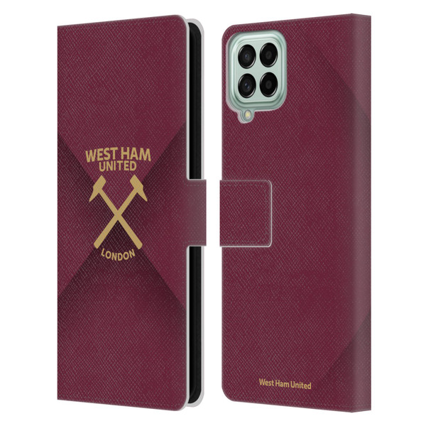 West Ham United FC Hammer Marque Kit Gradient Leather Book Wallet Case Cover For Samsung Galaxy M53 (2022)