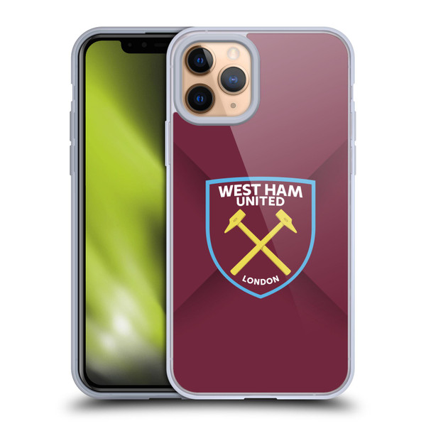 West Ham United FC Crest Gradient Soft Gel Case for Apple iPhone 11 Pro