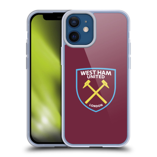 West Ham United FC Crest Full Colour Soft Gel Case for Apple iPhone 12 Mini