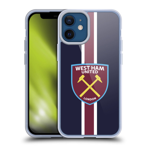 West Ham United FC Crest Stripes Soft Gel Case for Apple iPhone 12 Mini