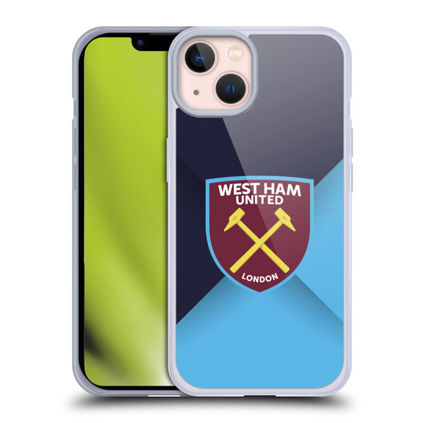 West Ham United FC Crest Blue Gradient Soft Gel Case for Apple iPhone 13