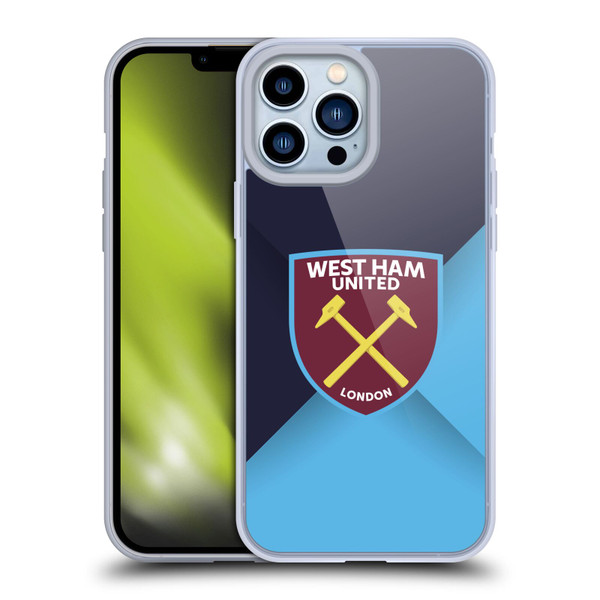 West Ham United FC Crest Blue Gradient Soft Gel Case for Apple iPhone 13 Pro Max